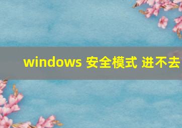 windows 安全模式 进不去